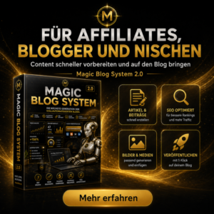 **Alt Text:** Magic Blog System 2.0 Erfahrungen für Affiliates, Blogger und Nischenseiten mit automatisierter Content Erstellung, SEO und Veröffentlichung. **Alt Text:** Magic Blog System 2.0 Erfahrungen für Affiliates, Blogger und Nischenseiten mit automatisierter Content Erstellung, SEO und Veröffentlichung.