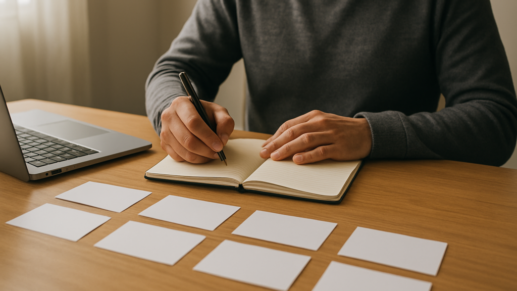 KI Content Workflow erstellen mit Laptop und Redaktionsplan