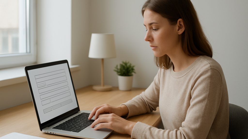 Landingpage Formular optimieren am Laptop mit klarer Eingabestruktur