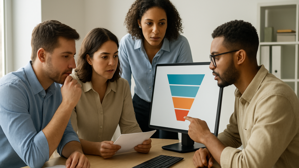 Funnel Abbruchstellen finden bei einer gemeinsamen Analyse