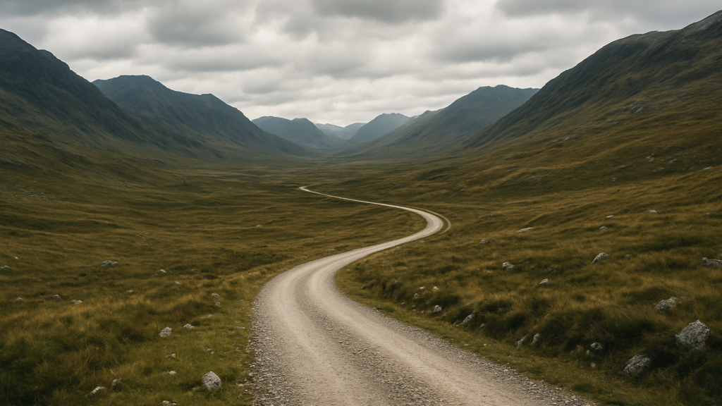 Bergstraße als Symbol für den Weg von Sitemap URLs zur Suche
